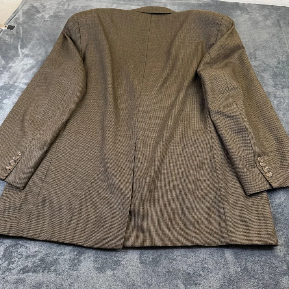 Lauren Ralph Lauren Sport Coat Mens 48 Regular Brown Wool Micro Check Blazer